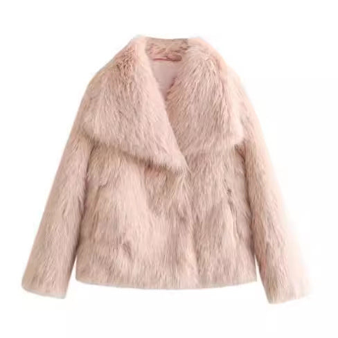 Winter Plush Lapel Coat for Women