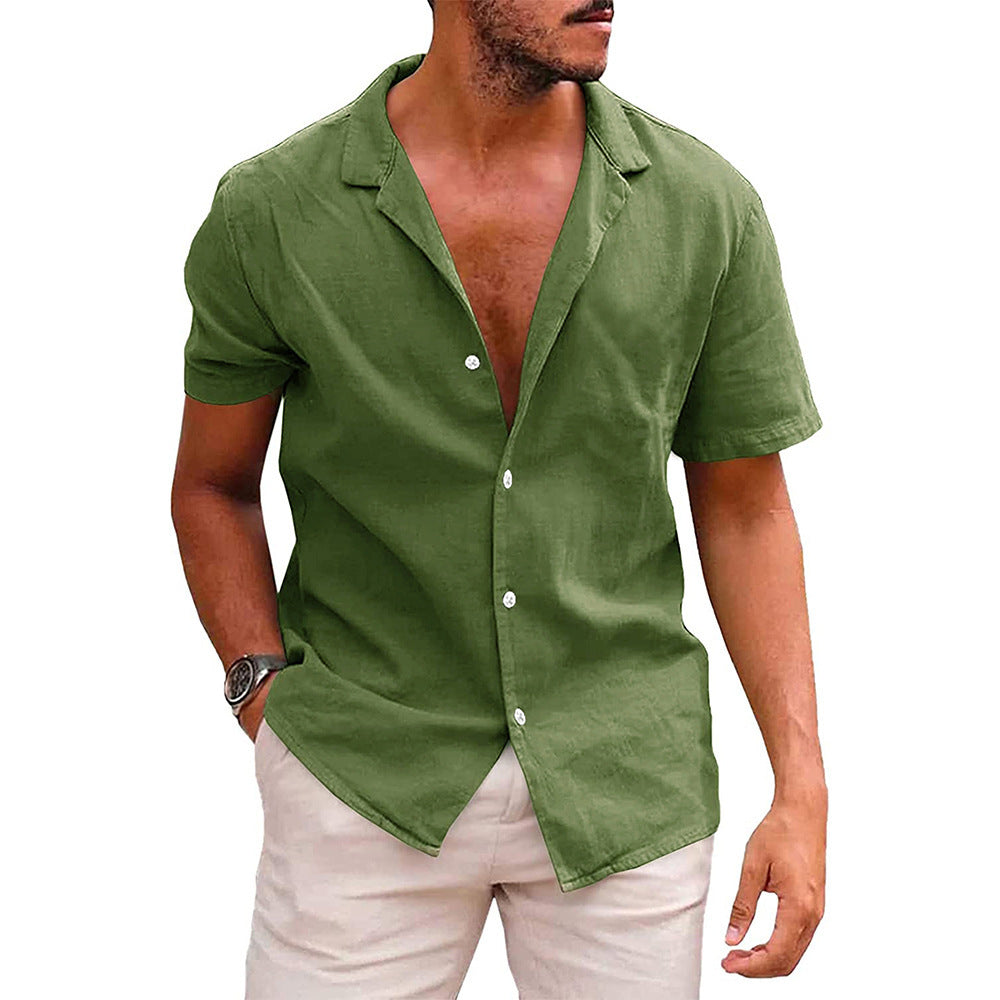 Men's Casual Button-Down Beach Shirt