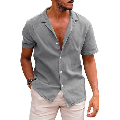 Men's Casual Button-Down Beach Shirt